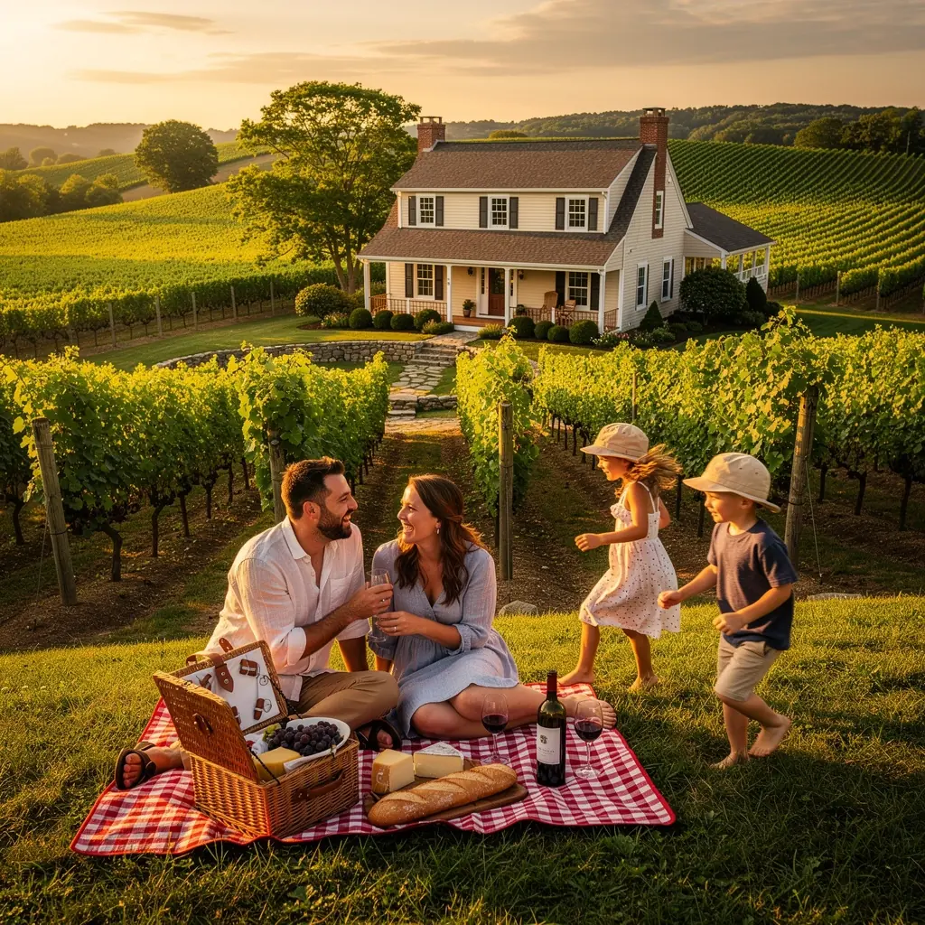 Просторный дом в сельской местности с видом на винодельню