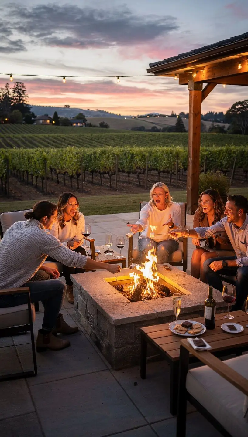 Солнечный день на винодельне с работниками, собирающими виноград.